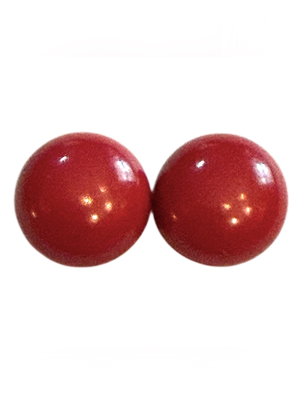 Vintage Red Round Stud Earrings